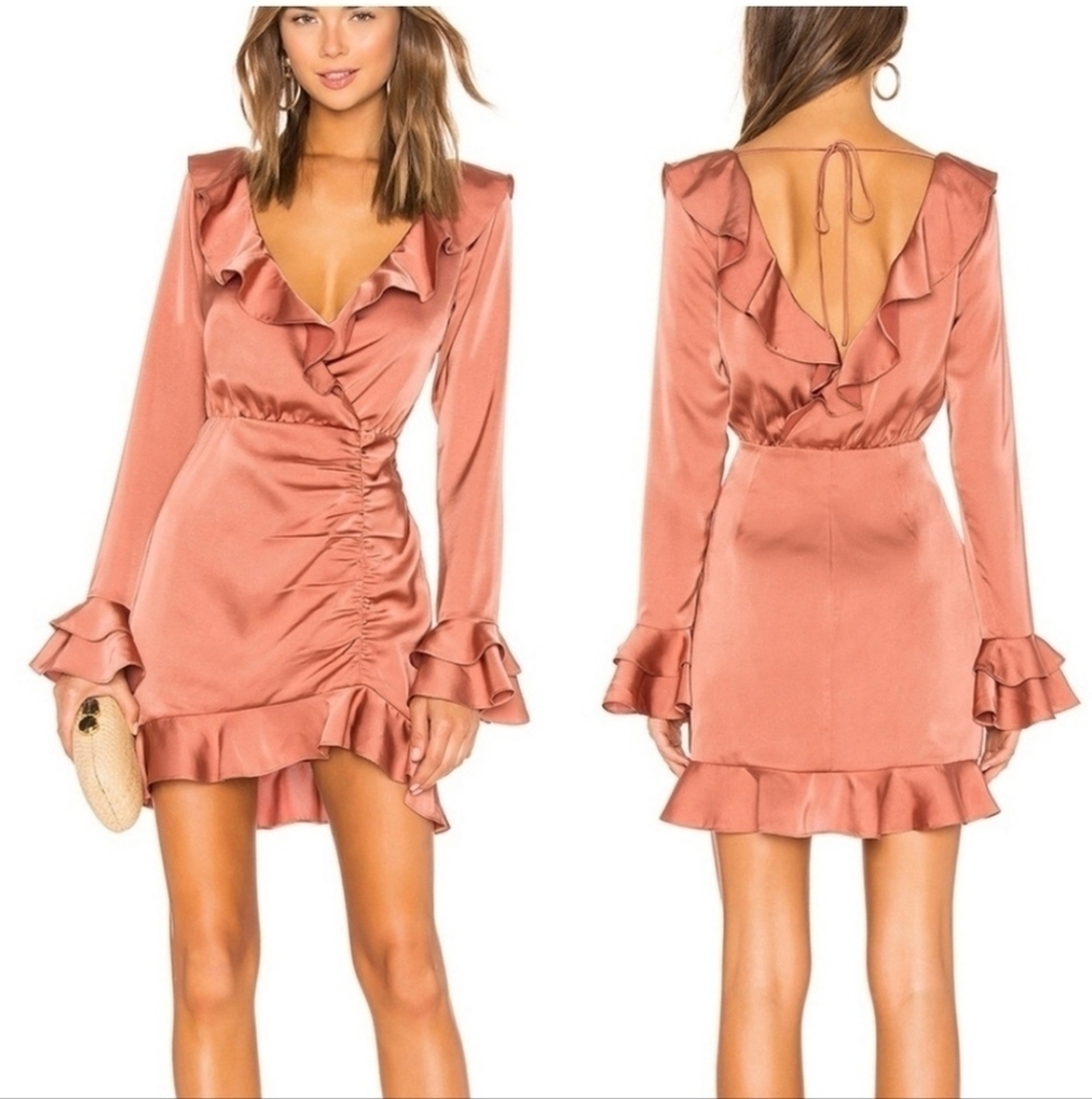 Majorelle Nelly Mini Dress in Terracotta Brown Size XS
